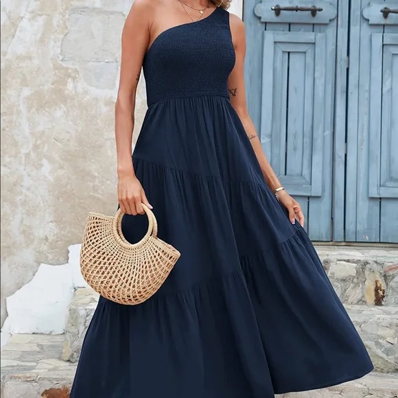 logene | Dresses | Women Summer One Shoulder Maxi Dress | Poshmark